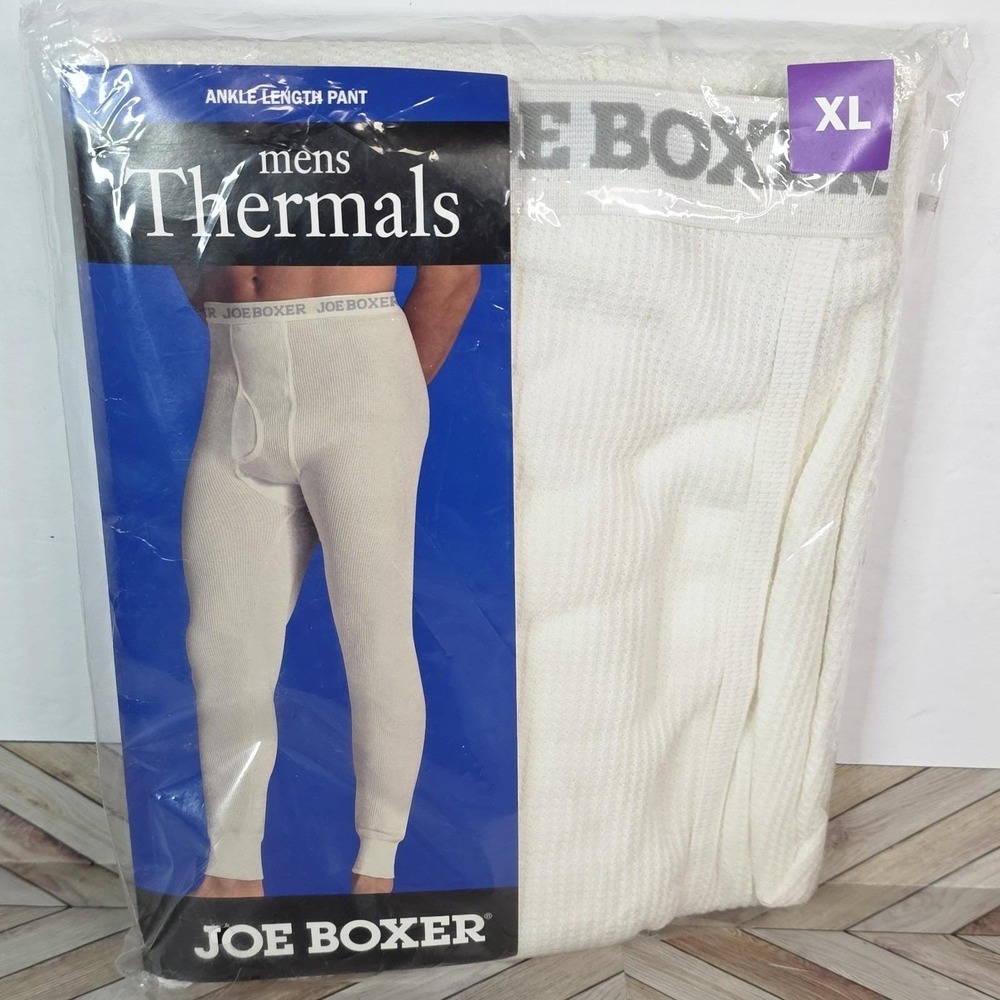 Joe Boxer Ankle Length Pants Thermal Long John Underwear Men's Size XL White